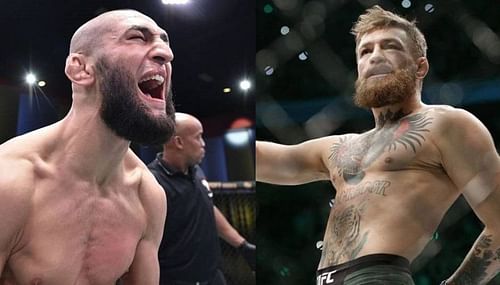 Khamzat Chimaev (left); Conor McGregor (right)