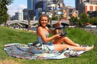 Sofia Kenin with her 2020 Australian Open title.