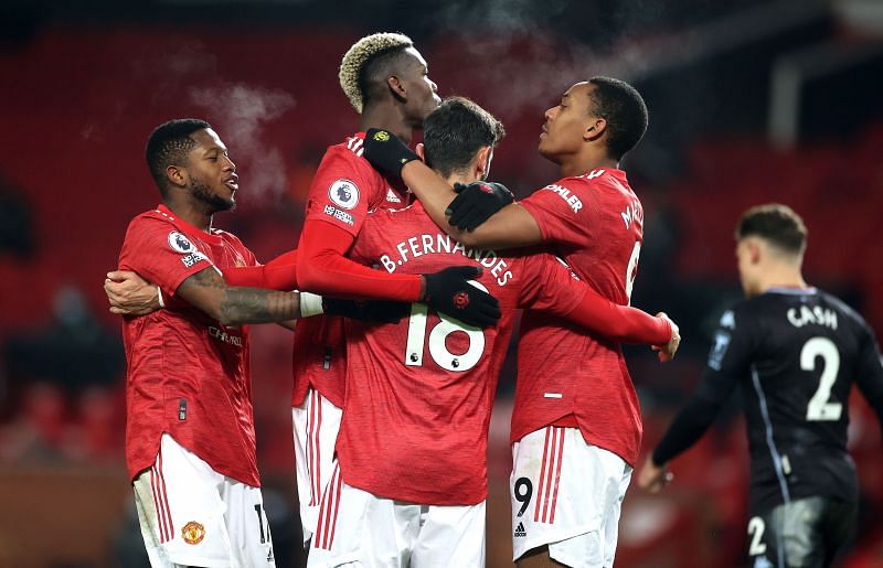 Manchester United edged out Aston Villa to move second in the 2020-21 Premier League table.
