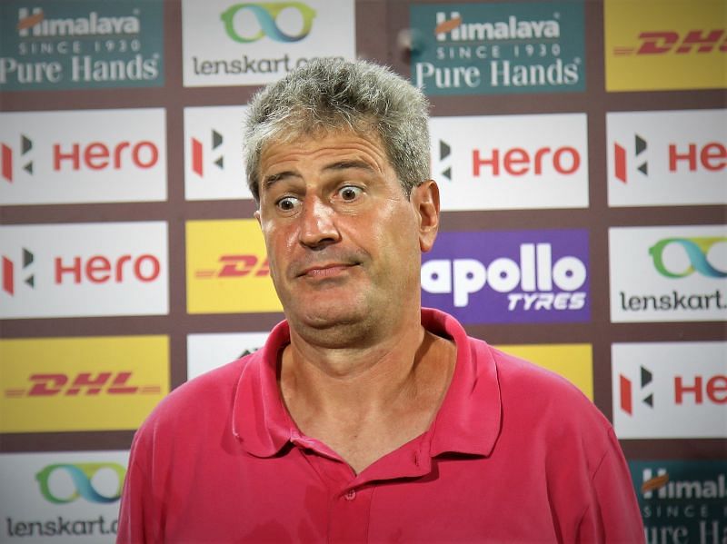 Hyderabad FC coach Manuel Roca had a mixed response to the final outcome of their match against Odisha FC (Image Courtesy: ISL Media)