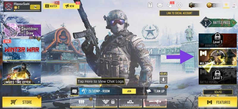 COD Mobile Main Menu