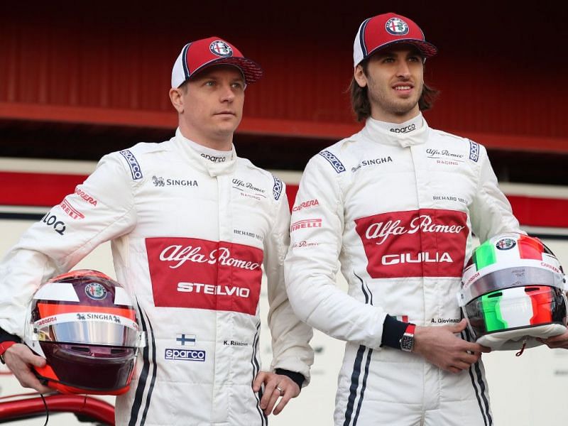 Kimi Raikkonen (left) and Antonio Giovinazzi (right) were retained by Alfa Romeo for the 2021 season.