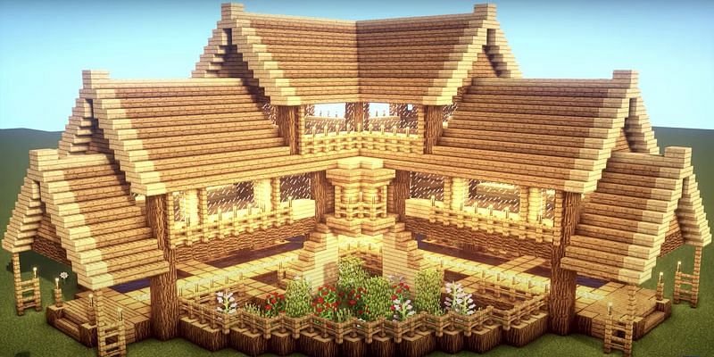 Large Oak Mansion (Image via Minecraft)