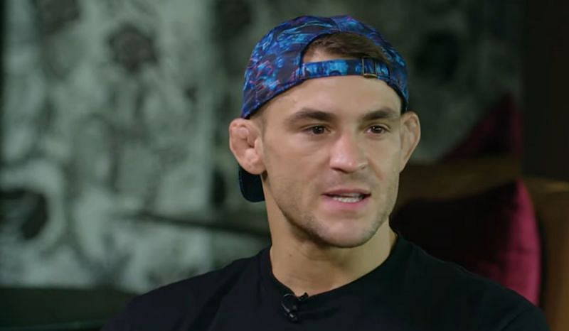 A still frame of Dustin Poirier in his interview with BT Sport