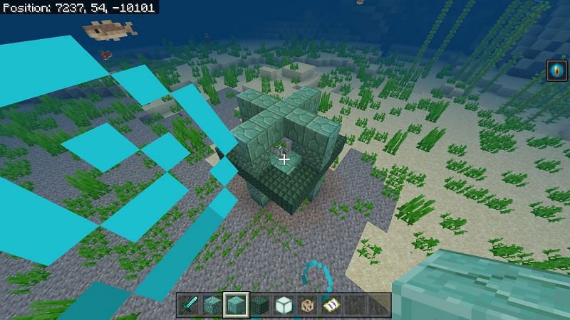 Complete building prismarine in Minecraft