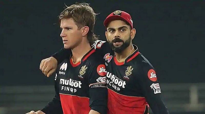 Adam Zampa and Virat Kohli