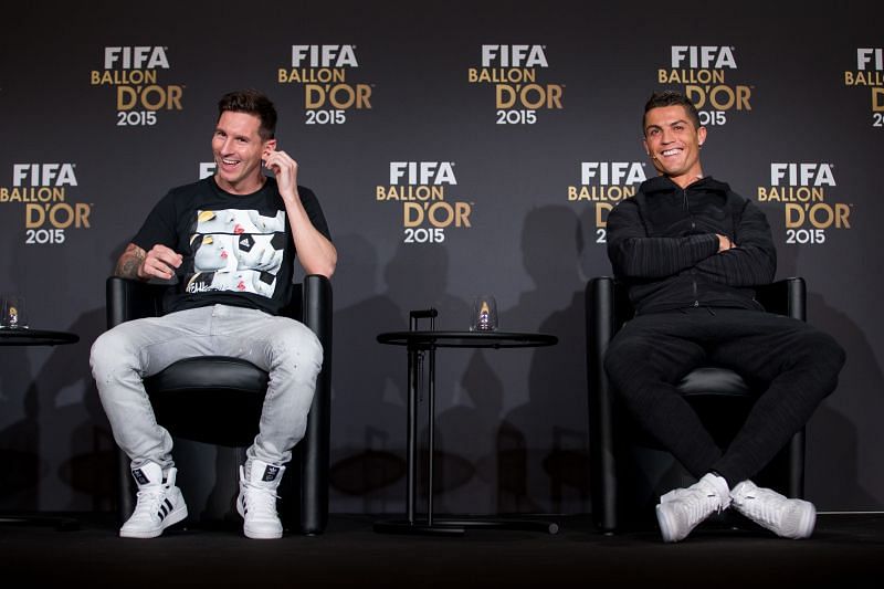 Lionel Messi (L) and Cristiano Ronaldo