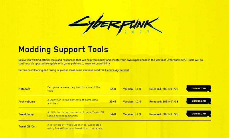 (Image via CD Projekt) Mod tools for Cyberpunk 2077 can be downloaded now