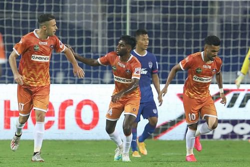 Igor Angulo has scored 9 goals in 10 matches for FC Goa and is the highest goal-scorer in the league. (Image: ISL)