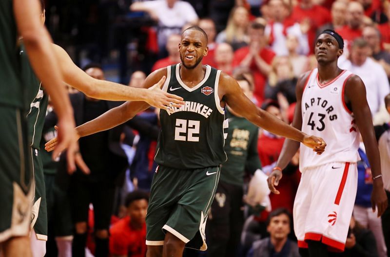 Khris Middleton #22 of the Milwaukee Bucks