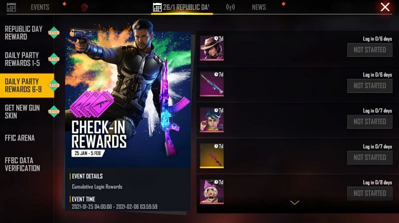 Daily Party Rewards 6-9