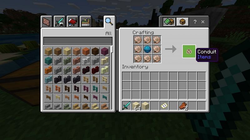 Crafting conduit in Minecraft