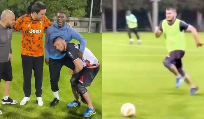 Watch: Khabib Nurmagomedov plays football match against AC Milan legend Clarence Seedorf