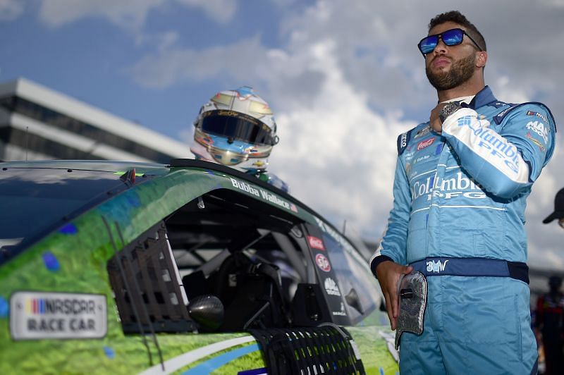 Bubba Wallace waits on the grid at Dover International Speedway. (Photo by Jared C. Tilton/Getty Images)