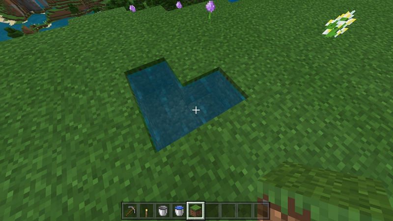  Utilisation du seau dans Minecraft