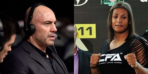 Joe Rogan(L) criticized Fallon Fox(R) for fighting against cisgender female fighters in 2013