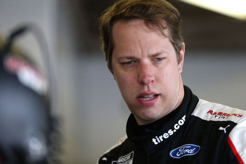 Brad Keselowski stands in the garage area during practice for the 62nd Annual Daytona 500 on February 15, 2020. (Photo by Brian Lawdermilk/Getty Images)