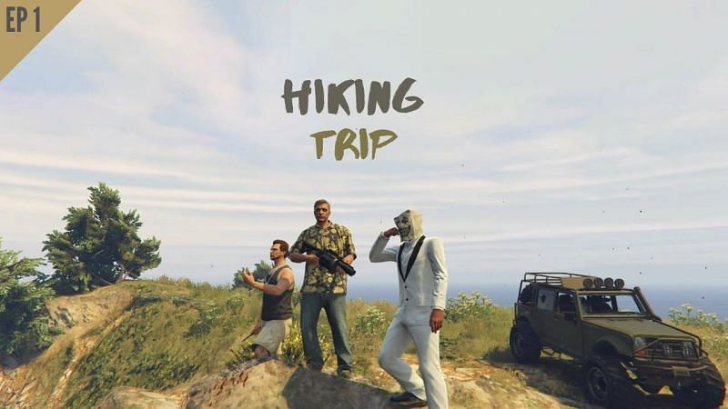 Hiking is both a soothing and enthralling activity to enjoy with friends in GTA Online (Image via Nar Band, YouTube)
