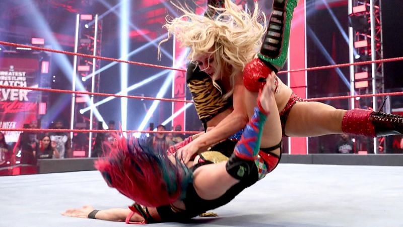 Charlotte Flair and Asuka on WWE RAW