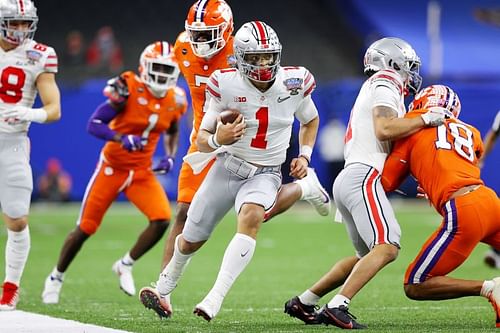 Ohio State quarterback Justin Fields showed heart in the College Football Playoff Semifinals