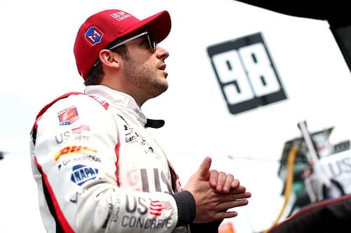 Marco Andretti prepares to drive during Carb Day for Indianapolis 500. (Photo by Clive Rose/Getty Images)