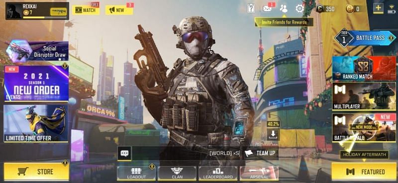 COD Mobile main screen