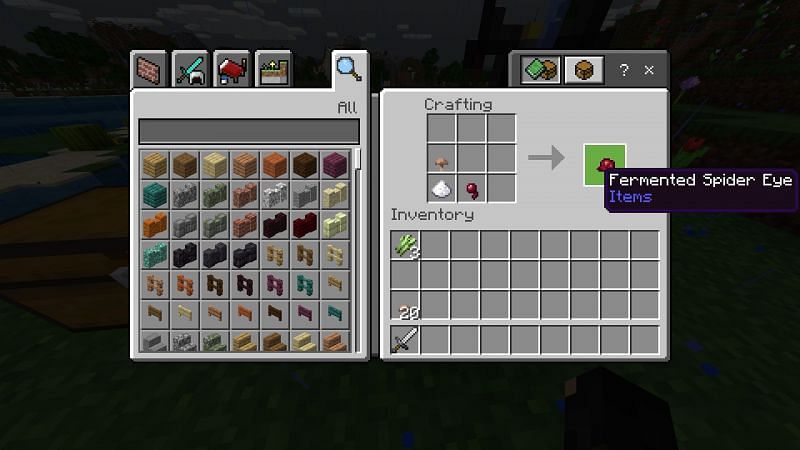 crafting fermented spider eye in Minecraft