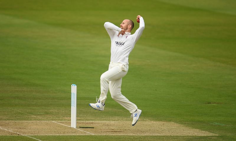 Jack Leach in action.