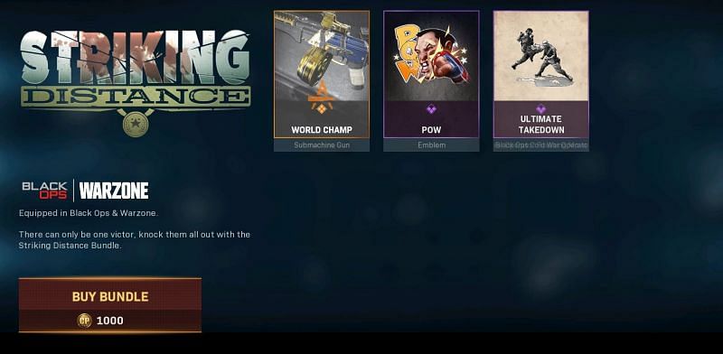 The Striking Distance bundle (Image via Treyarch)