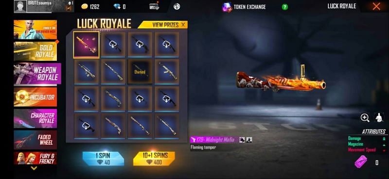 Tap on the &#039;Weapon Royale&#039; tab and select the spin number at the bottom
