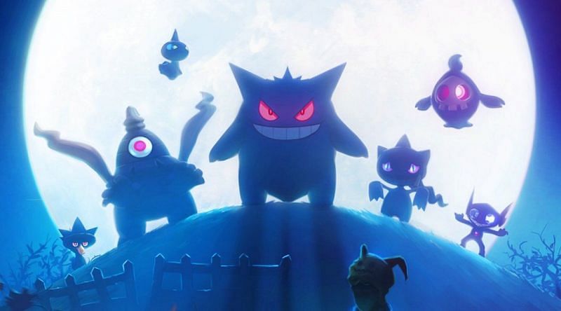 Ghost-type Pokemon on a spooky night (Image via Game Freak)