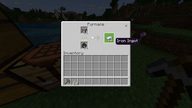 Making iron ingots to make buckets in minecraft