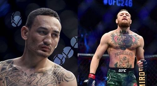 Max Holloway (left); Conor McGregor (right)