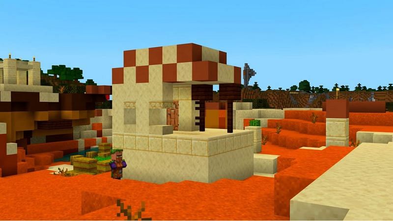 A broken mineshaft and village generation in Minecraft (Image via Minecraft &amp; Chill/YouTube)