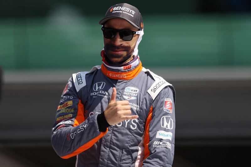 James Hinchcliffe stands on the grid prior to the 104th running of the Indianapolis 500 August 23, 2020. (Photo by Gregory Shamus/Getty Images)