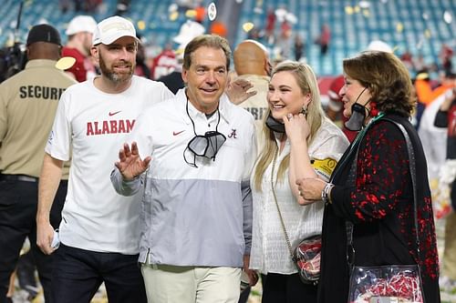 Nick Saban celebrates his 7th National Championship with his family