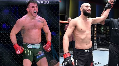 Michael Chandler (left) believes Khamzat Chimaev (right) is the future of UFC