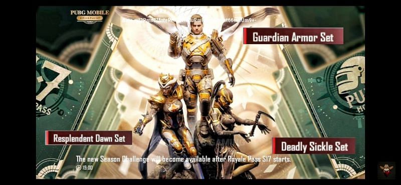 Guardian Armor Set, Deadly Sickle Set, Resplendent Dawn Set (Image via Sameer TG Gaming/ YouTube)