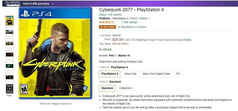 Cyberpunk 2077 - PlayStation 4 - Standard Edition 