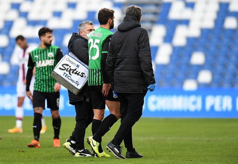 Domenico Berardi is a doubt as he continues to recover from a thigh injury