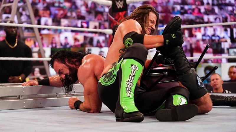 Drew McIntyre and AJ Styles at TLC 2020.