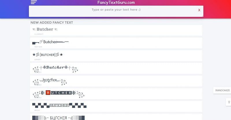 FancyTextGuru नाम की वेबसाइट 