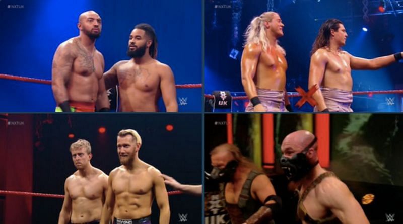 All four tag teams met in a war on NXT UK