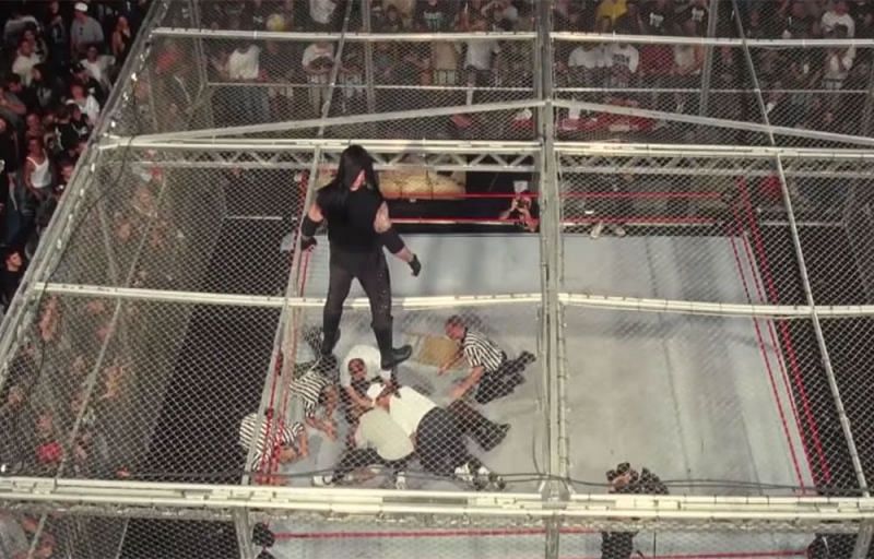 Mankind and The Undertaker in a Hell in a Cell match