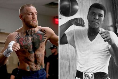 Mixer martial artist Conor McGregor (left); pugilist Muhammad Ali (right)