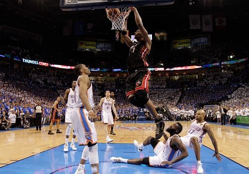 Russell Westbrook and Chris Bosh have both worn the number 4 jersey at different points in their career