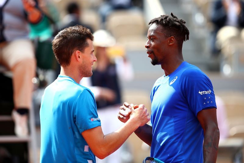 Dominic Thiem and Gael Monfils at the 2019 French Open