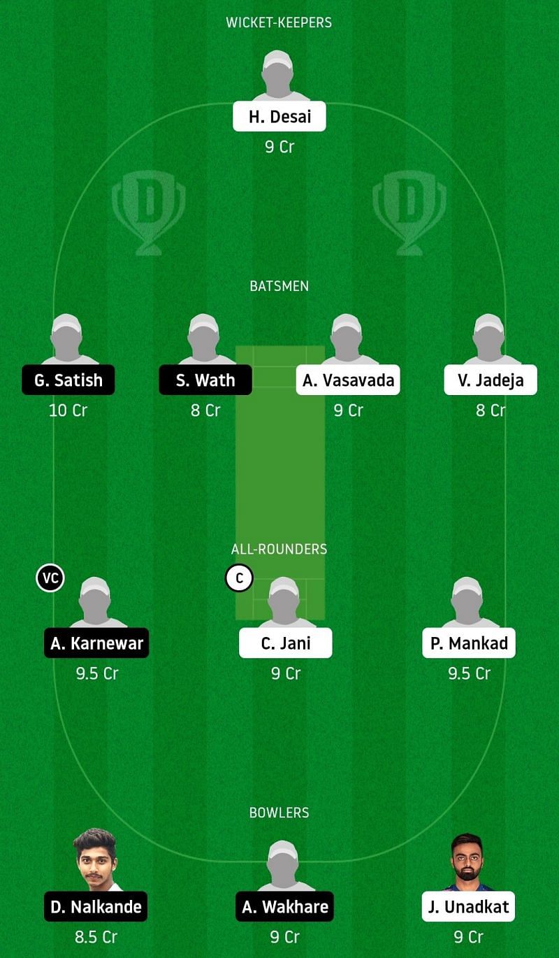 Dream11 team for Vidarbha vs Saurashtra - Syed Mushtaq Ali Trophy Elite Group D.