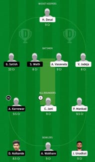 Dream11 team for Vidarbha vs Saurashtra - Syed Mushtaq Ali Trophy Elite Group D.
