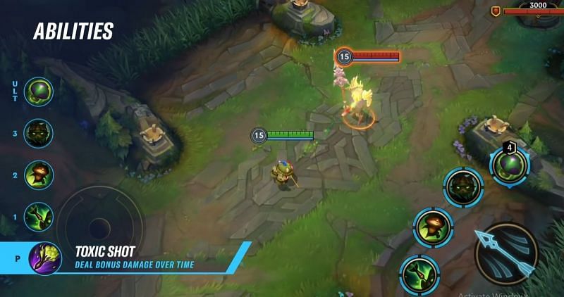 Teemo&#039;s Toxic Shot in Wild Rift (Image via Riot Games)